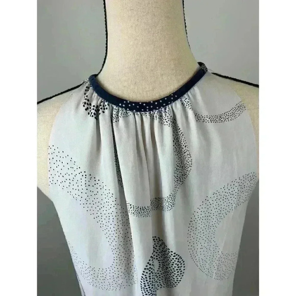 Ramy Brook Women's 100% Silk Halter Blouse Abstract Sleeveless Lined M Gray - Picture 9 of 12